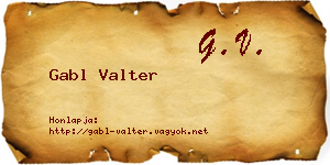 Gabl Valter névjegykártya